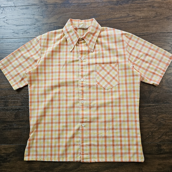 Jantzen Other - Vintage 70s Jantzen Plaid Button Up Shirt Size Large Made in USA